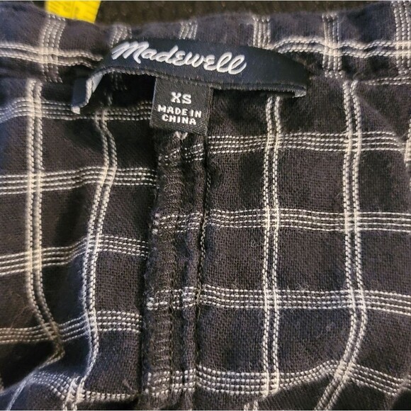 Madewell Boheme Popover Hayden Plaid Peplum Top Size XS - Picture 5 of 6